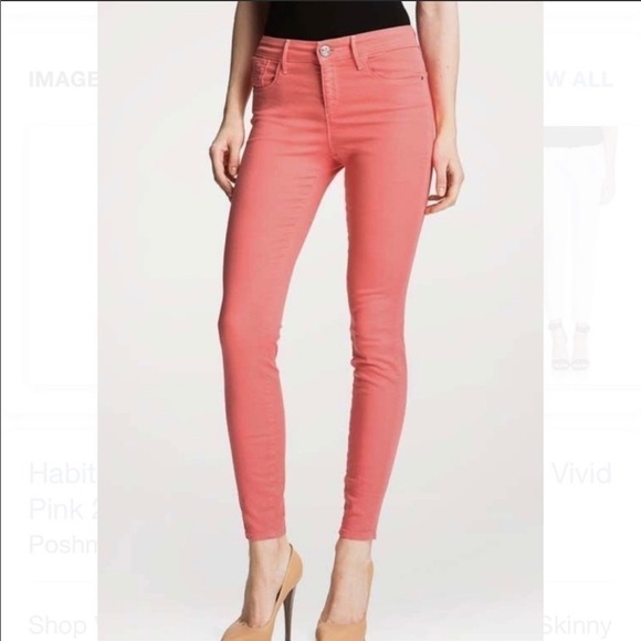 Habitual Vivid Pink Grace High Rise Skinny Jeans size 25 - Picture 1 of 5